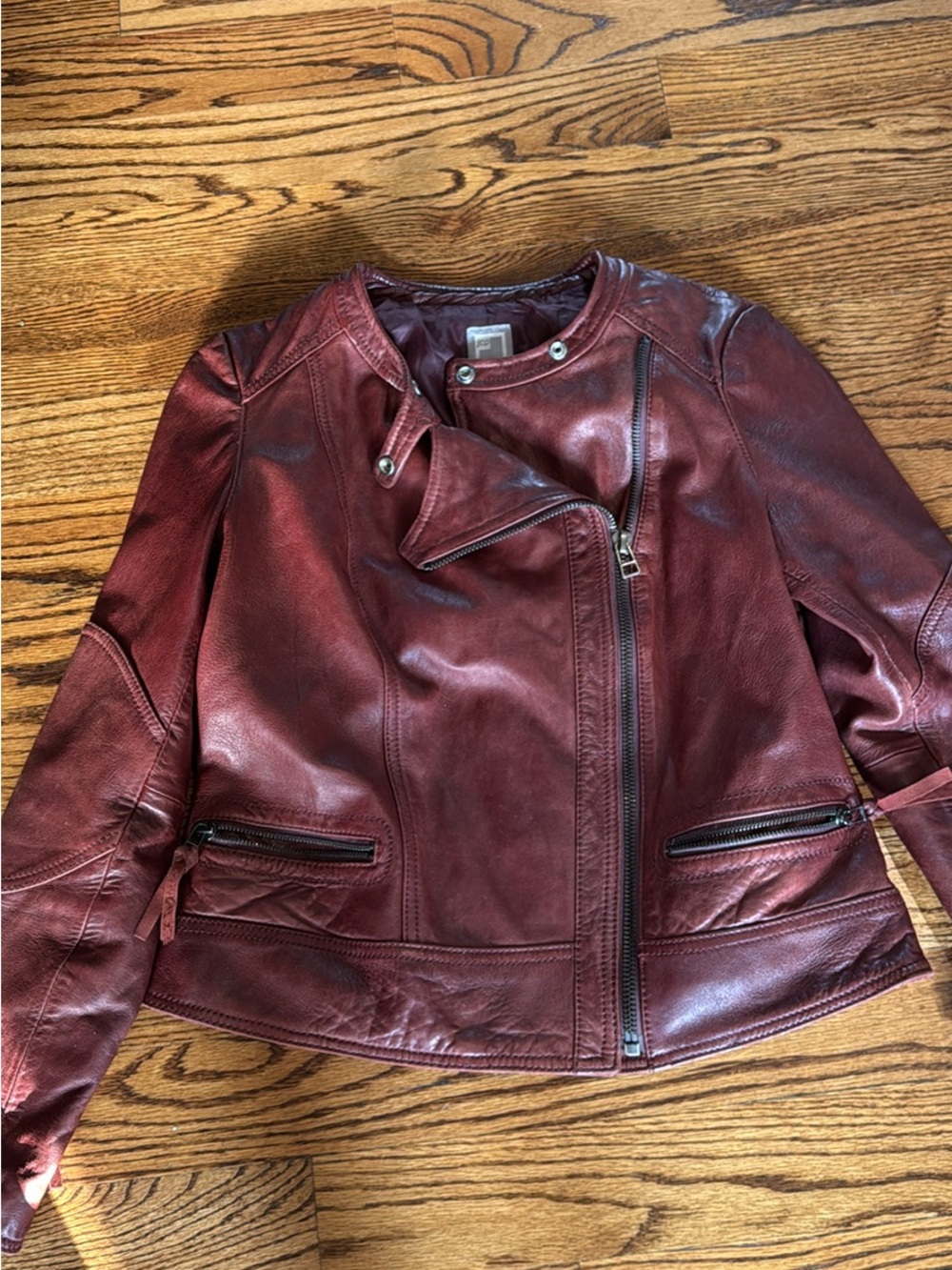 Lamb skin leather moto jacket sz M